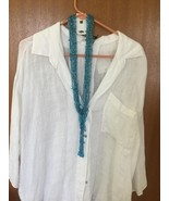 TURQUOISE GLASS MULTISTRAND LONG TASSEL NECKLACE - $48.01 CAD