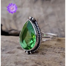 Anniversary Gift For Women Cluster Ring Size 925 Silver Chrome Diopside Jewelry - £5.84 GBP