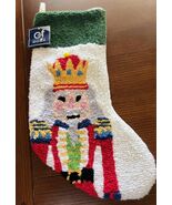 New w Tag Hooked Needlepoint Christmas Stocking w Nutcracker Design C&amp; F... - $25.73