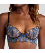Bluebella Lyandra Underwire Embroidered Lace Mesh Bra, Blue/Black, 32DD,... - $82.68 CAD