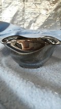 Vintage Silvertone Ruffled Glass Bowl c.1960s  - $16.82