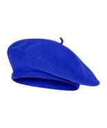 Top Headwear Wool Blend French Bohemian Beret Color Royal Blue - £15.73 GBP