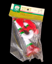 Vtg Kurt S. Adler Santa&#39;s World Horn Wooden Painted Christmas Ornament NOS NIP - £6.97 GBP