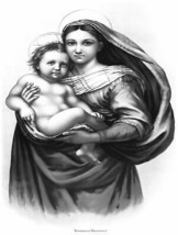 Decor B&amp;W Poster.Fine Graphic Art Design.MADONNA and Child.Religion Design.801 - £13.30 GBP+