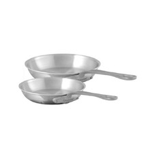 Polished Stainless Steel 2-Piece Frying Pan Set With Brushed Cast Stainl... - $764.96