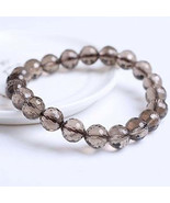 Smokey Quartz Diamond Cut 8mm Beads Bracelet - $68.69 CAD