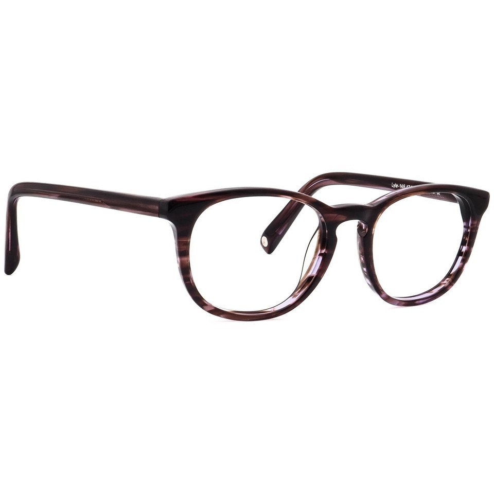 Warby Parker Eyeglasses Lyle 145 Plum Marblewood Rounded Square Frame 47... - $99.99