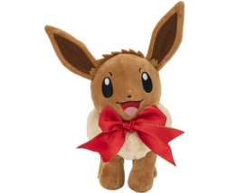 Pokemon Holiday Plush Eevee – Red Ribbon Bow – 8 Inch Stuffie - £18.95 GBP