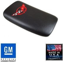 C5 Corvette Center Console Pad Lid Black Leather w/ Red Cross Flag Emblem 97-04 - £193.56 GBP