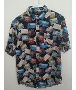 RSVLTS x Bob Ross Shirt Postcard Print Button Up Large Short Sleeve All ... - $47.05 CAD