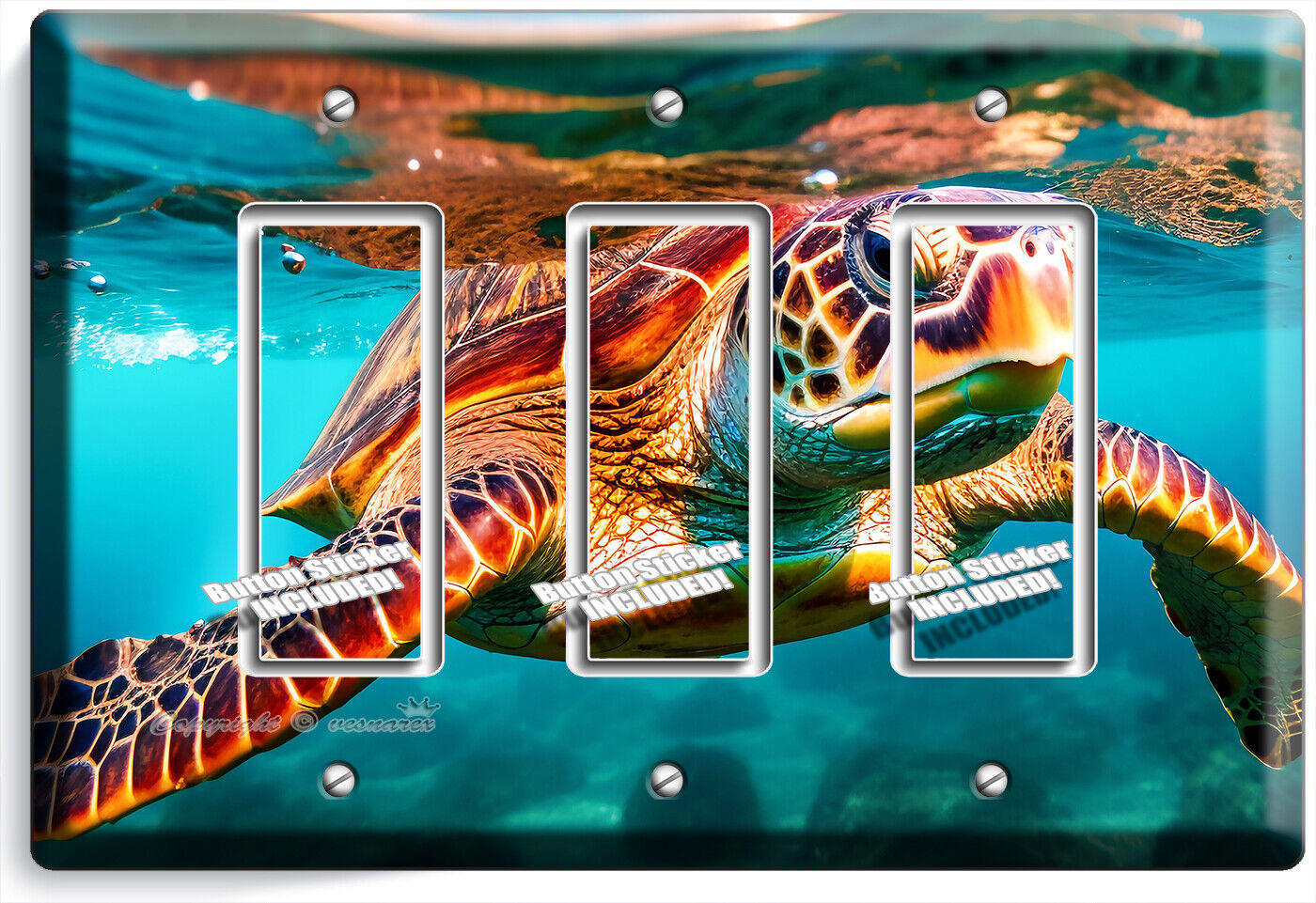 DOLPHINS AT FULL MOON SPLASHING LIGHT SWITCH OUTLET WALL PLATES ROOM OCEAN DECOR Item image 7