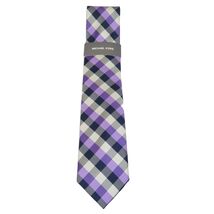 Men's Michael Kors Tie Classic Woven Silky Feel #MK-1 Lavender Checker image 2