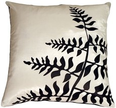 Pillow Decor - White with Black Bold Fern Throw Pillow  - SKU: KB1-0009-05-20 - £27.93 GBP