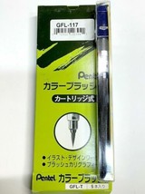 NEW Pentel Color Brush Art Pen 5-Pk STEEL BLUE Ink GFL-117 Nylon Tip Cal... - $14.60