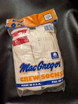 Vintage McGregor Weiß Crew Socken 6 Paar Baumwollmischung Gestreift Herren 10 13 - £75.86 GBP