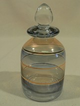 Striped ornate vintage Perfume bottle w/ glass stopper - $29.36