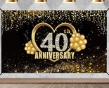 Happy 40Th Anniversary Banner Backdrop Decorations, Large 40 Wedding Ann... - £19.47 GBP