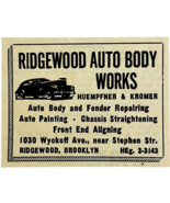 1945 WW2 German-USA Advertisement Ridgewood Auto Body Works Brooklyn NYC... - $376.28 MXN