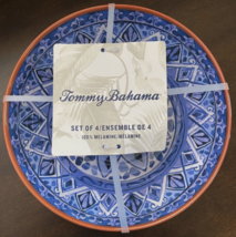 Tommy Bahama 100% Melamine Spanish Blue Terracotta 10 .5” Dinner Plates ... - £32.84 GBP