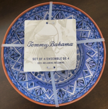 Tommy Bahama 100% Melamine Spanish Blue Terracotta 10 .5” Dinner Plates ... - £32.46 GBP