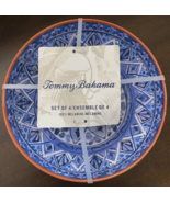 Tommy Bahama 100% Melamine Spanish Blue Terracotta 10 .5” Dinner Plates ... - £32.32 GBP