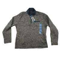 Eddie Bauer Men&#39;s Charcoal Chest Pocket  1/4 Zip Sweater Fleece Pullover... - £15.81 GBP