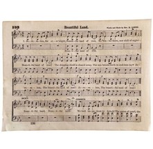 1865 Beautiful Land Victorian Sheet Music Small Page Rare Happy Voices PCBG15B - £19.97 GBP