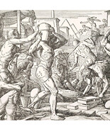 1922 Israelites As Slaves In Egypt Wood Engraving Bible Story Vintage DWSS3 - $28.21 CAD