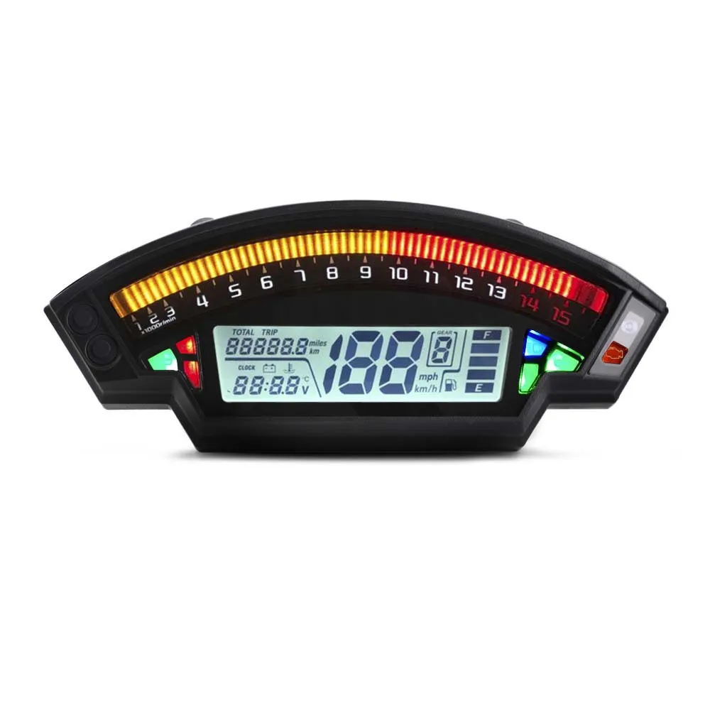 Digital Speedometer 15000RPM 6 Gear 199km/h Motorcycle Odometer  1 2 4 Cylinders - £273.38 GBP