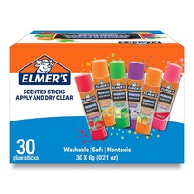 Elmers Scented Glue Sticks, Washable, Clear, Assorted Scents, 6 Grams, 6 Packs o - £31.31 GBP