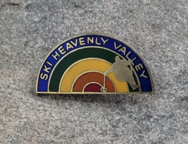 Ski Heavenly Valley Vintage Travel Rainbow Souvenir Ski Lapel Hat Pin California - £12.73 GBP