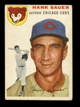 Vintage 1954 Baseball Card TOPPS #4 HANK SAUER Outfield CHICAGO CUBS - £7.73 GBP