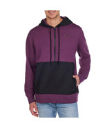 Champion Men&#39;s Fleece Woven-Mix Half Zip Two Tone Hoodie Plum Port Heath... - $23.02