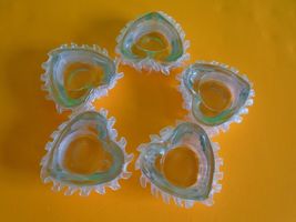 Set of 5 Clear Glass Heart Shaped Tea Light Votive Holder EUC 4 Wedding,... - $19.99