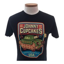 Johnny Cupcakes Desserts Designed In The USA Men&#39;s T-Shirt Black Cotton ... - £18.07 GBP