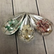 Vintage Jewelbrite Plastic Christmas Diorama Ornaments Teardrops 1960s Starburst - £33.01 GBP