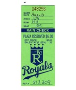 Kansas City Royals Rain Check Ticket Plaza Reserved $6.00 Price  - £14.06 GBP