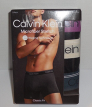 Calvin Klein 3 Pack XL 40-42 Boxer Briefs Underwear Black New Microfiber - £24.87 GBP