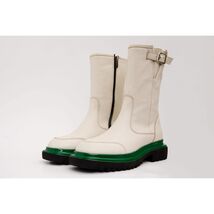 The Yako Cream Leather Mid Calf Women Boot Final Sale! image 2