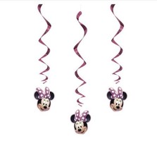 Iconic Minnie Mouse 3 Ct Hanging Swirls 26&quot; Decorations - £3.48 GBP