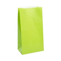 Lime Green Paper Party Bags, Pack of 12  - $7.00