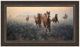 Sage Runners by Jim Rey Western Cowboy Limited Ed. Framed Canvas 18x36 - £632.18 GBP