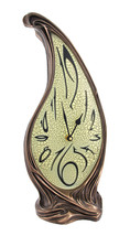 Trippy Bronze Finish Melting Mantel Clock Dali-esque - $94.14
