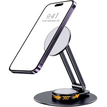 Magnetic Desk Phone Stand For Iphone, Aluminum Phone Stand Holder Dock With 360R - £29.87 GBP