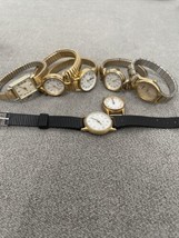 Lot of 7 Gold Tone Women&#39;s Watches Timex Estate Finds EG - $24.75