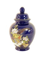 Jar Lidded Ginger Jar Asian-Inspired Pheasant Florals Vintage Home Decor... - €26,61 EUR