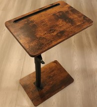 Sofa Armrest Tray Table For Couch - 360° Swivel Height, Rustic,Standard - $968.34 MXN