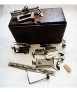 1889 antique SINGER WOOD SEWING MACHINE BOX w ACCESSORIES prim folding v... - £67.21 GBP
