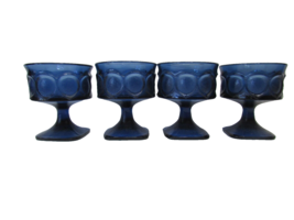 Vintage set of 4 Noritake Blue Spotlight Pedestal Sherbert Dessert Glasses - $29.70