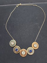 Vintage Avon Colorful Round Pendants Necklace 20&quot;  Very Nice - $25.84 CAD